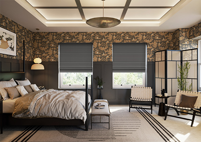 Akoya Faux Silk, Lustre Slate Grey - Twist&Fit Roman Blind - Image 8